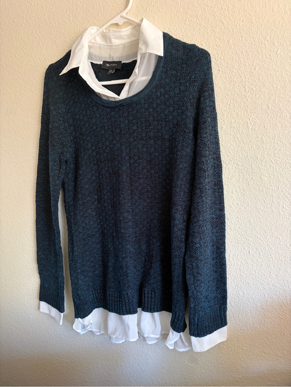 AB Studio Dark Teal Crewneck Sweater